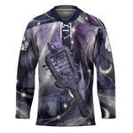 Bastet Egyptian Hockey Jersey Cat Goddess Cosmic Protector Moon Magic Night Sky