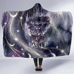 Bastet Egyptian Hooded Blanket Cat Goddess Cosmic Protector Moon Magic Night Sky