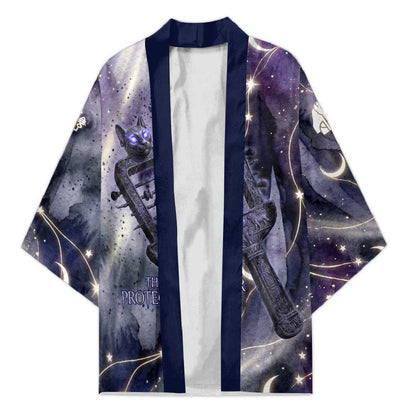Bastet Egyptian Kimono Cat Goddess Cosmic Protector Moon Magic Night Sky