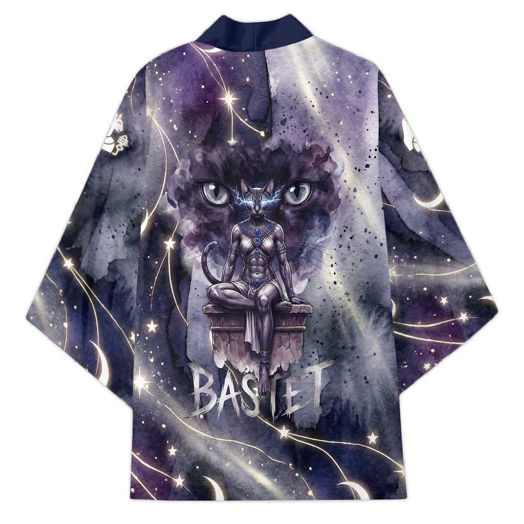 Bastet Egyptian Kimono Cat Goddess Cosmic Protector Moon Magic Night Sky