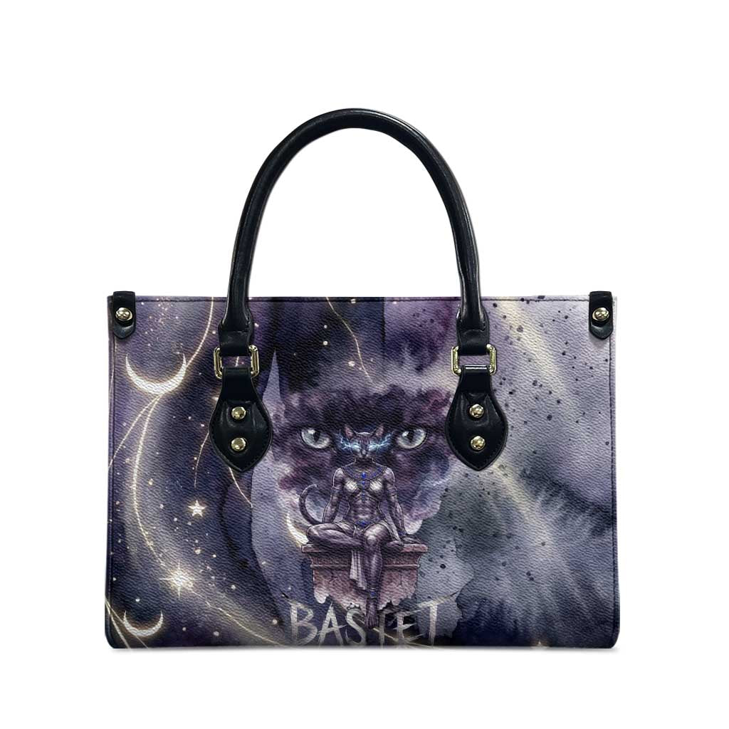 Bastet Egyptian Leather Bag Cat Goddess Cosmic Protector Moon Magic Night Sky