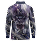 Bastet Egyptian Long Sleeve Polo Shirt Cat Goddess Cosmic Protector Moon Magic Night Sky