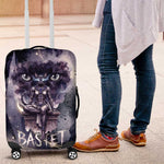 Bastet Egyptian Luggage Cover Cat Goddess Cosmic Protector Moon Magic Night Sky