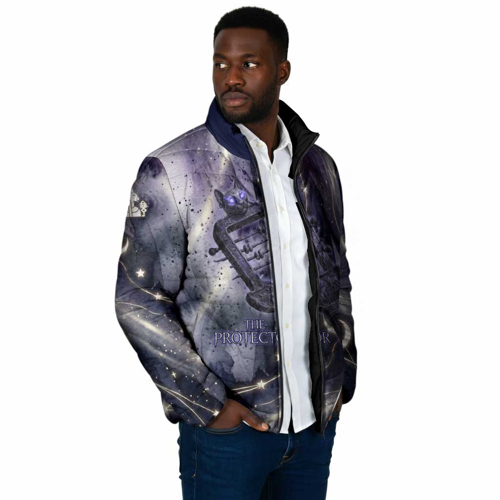 Bastet Egyptian Padded Jacket Cat Goddess Cosmic Protector Moon Magic Night Sky