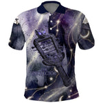 Bastet Egyptian Polo Shirt Cat Goddess Cosmic Protector Moon Magic Night Sky
