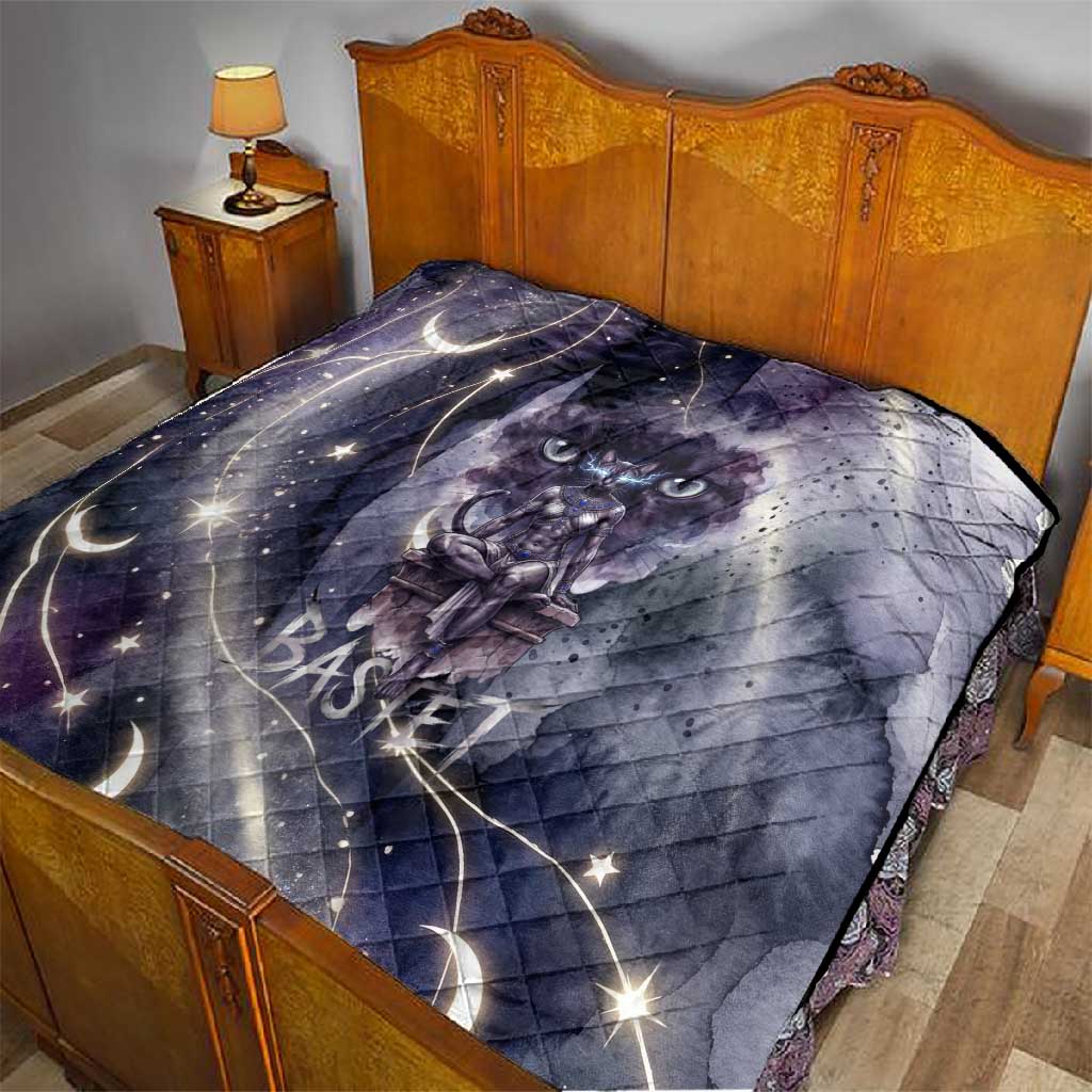 Bastet Egyptian Quilt Cat Goddess Cosmic Protector Moon Magic Night Sky