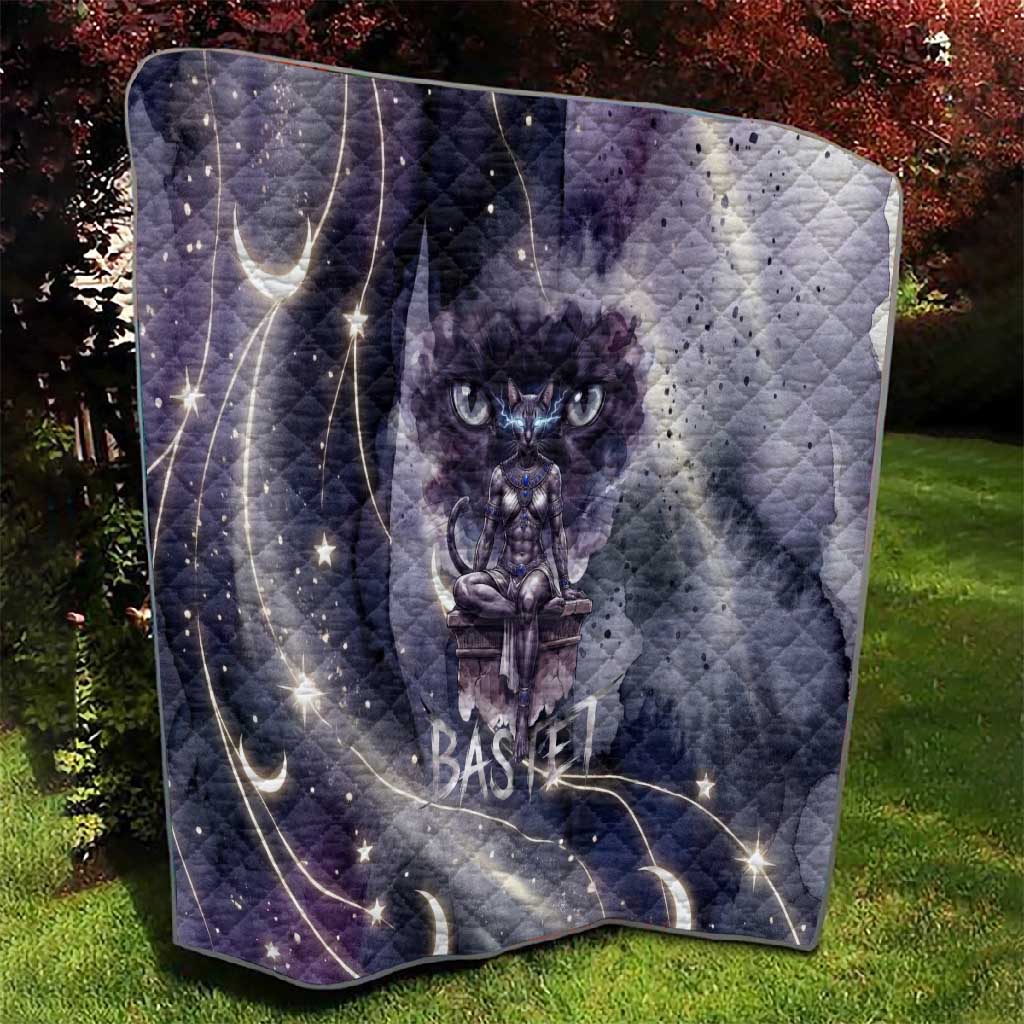 Bastet Egyptian Quilt Cat Goddess Cosmic Protector Moon Magic Night Sky