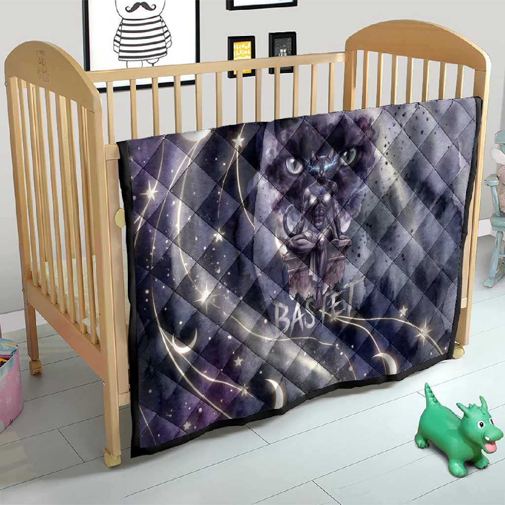 Bastet Egyptian Quilt Cat Goddess Cosmic Protector Moon Magic Night Sky