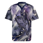 Bastet Egyptian Rugby Jersey Cat Goddess Cosmic Protector Moon Magic Night Sky