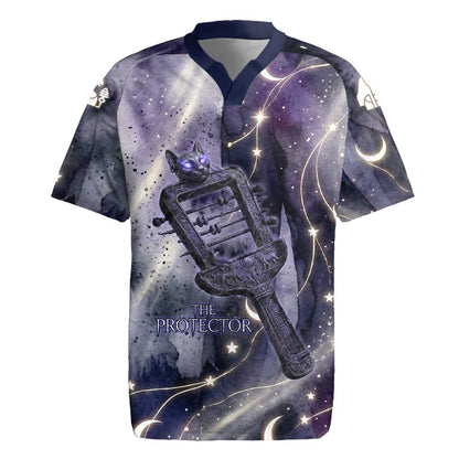 Bastet Egyptian Rugby Jersey Cat Goddess Cosmic Protector Moon Magic Night Sky