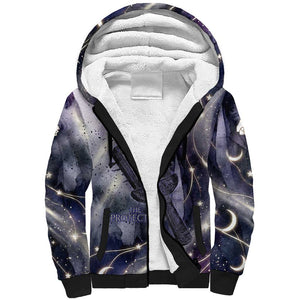 Bastet Egyptian Sherpa Hoodie Cat Goddess Cosmic Protector Moon Magic Night Sky