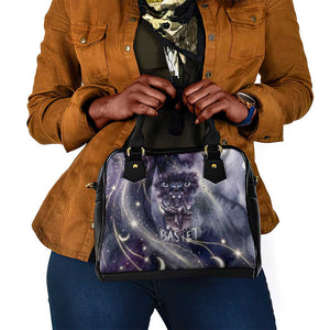 Bastet Egyptian Shoulder Handbag Cat Goddess Cosmic Protector Moon Magic Night Sky