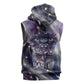 Bastet Egyptian Sleeveless Zip Hoodie Cat Goddess Cosmic Protector Moon Magic Night Sky