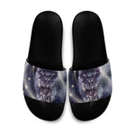 Bastet Egyptian Slide Sandals Cat Goddess Cosmic Protector Moon Magic Night Sky