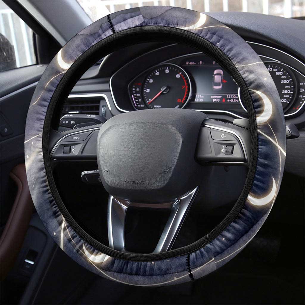 Bastet Egyptian Steering Wheel Cover Cat Goddess Cosmic Protector Moon Magic Night Sky