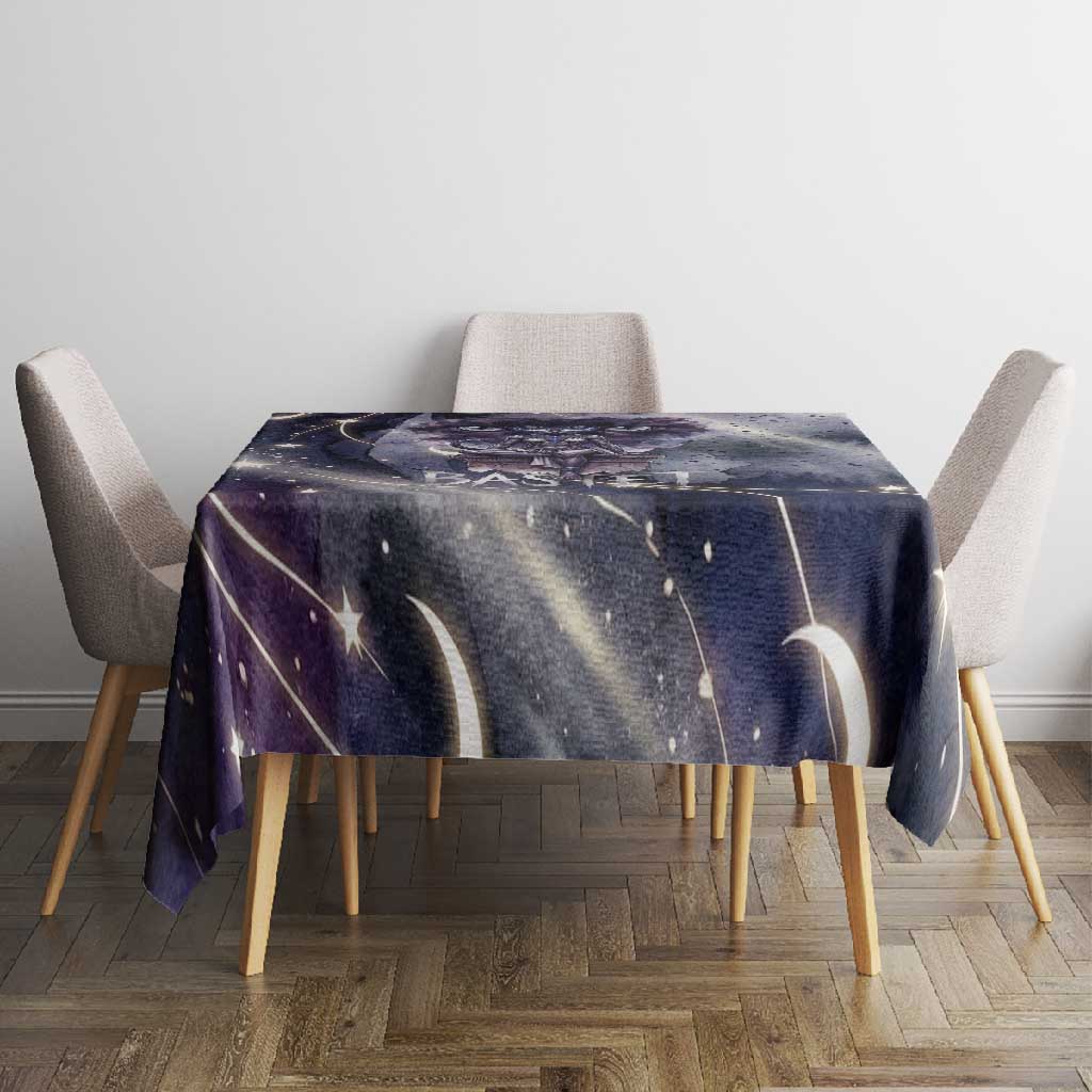 Bastet Egyptian Tablecloth Cat Goddess Cosmic Protector Moon Magic Night Sky