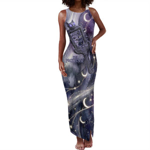 Bastet Egyptian Tank Maxi Dress Cat Goddess Cosmic Protector Moon Magic Night Sky