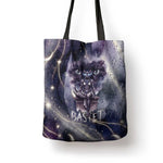 Bastet Egyptian Tote Bag Cat Goddess Cosmic Protector Moon Magic Night Sky
