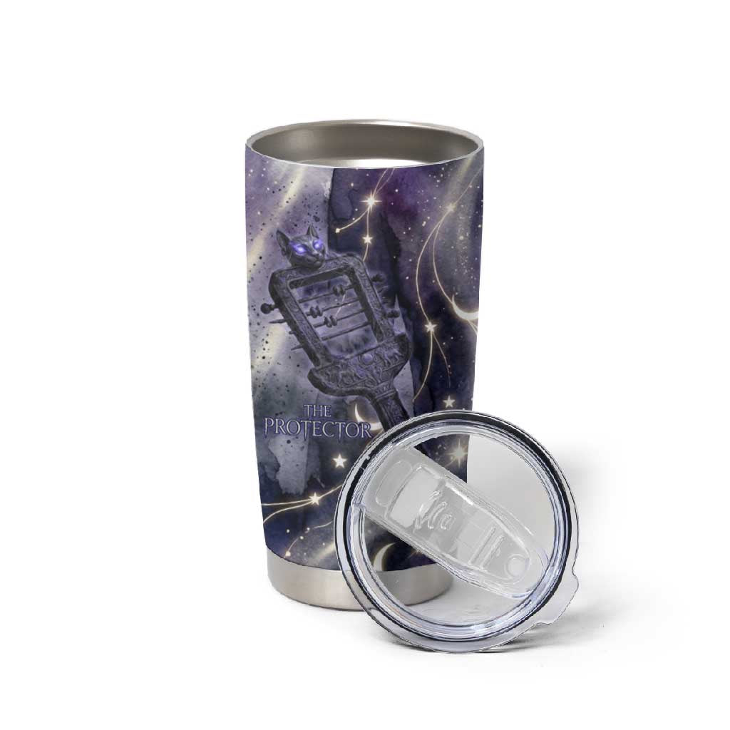 Bastet Egyptian Tumbler Cup Cat Goddess Cosmic Protector Moon Magic Night Sky