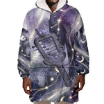 Bastet Egyptian Wearable Blanket Hoodie Cat Goddess Cosmic Protector Moon Magic Night Sky