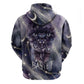 Bastet Egyptian Zip Hoodie Cat Goddess Cosmic Protector Moon Magic Night Sky