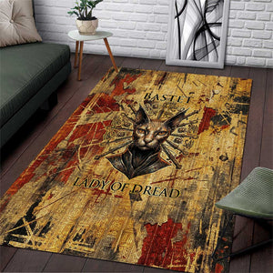 Bastet Egyptian Area Rug Eye of Ra Cat Goddess Lady of Dread Ancient Power
