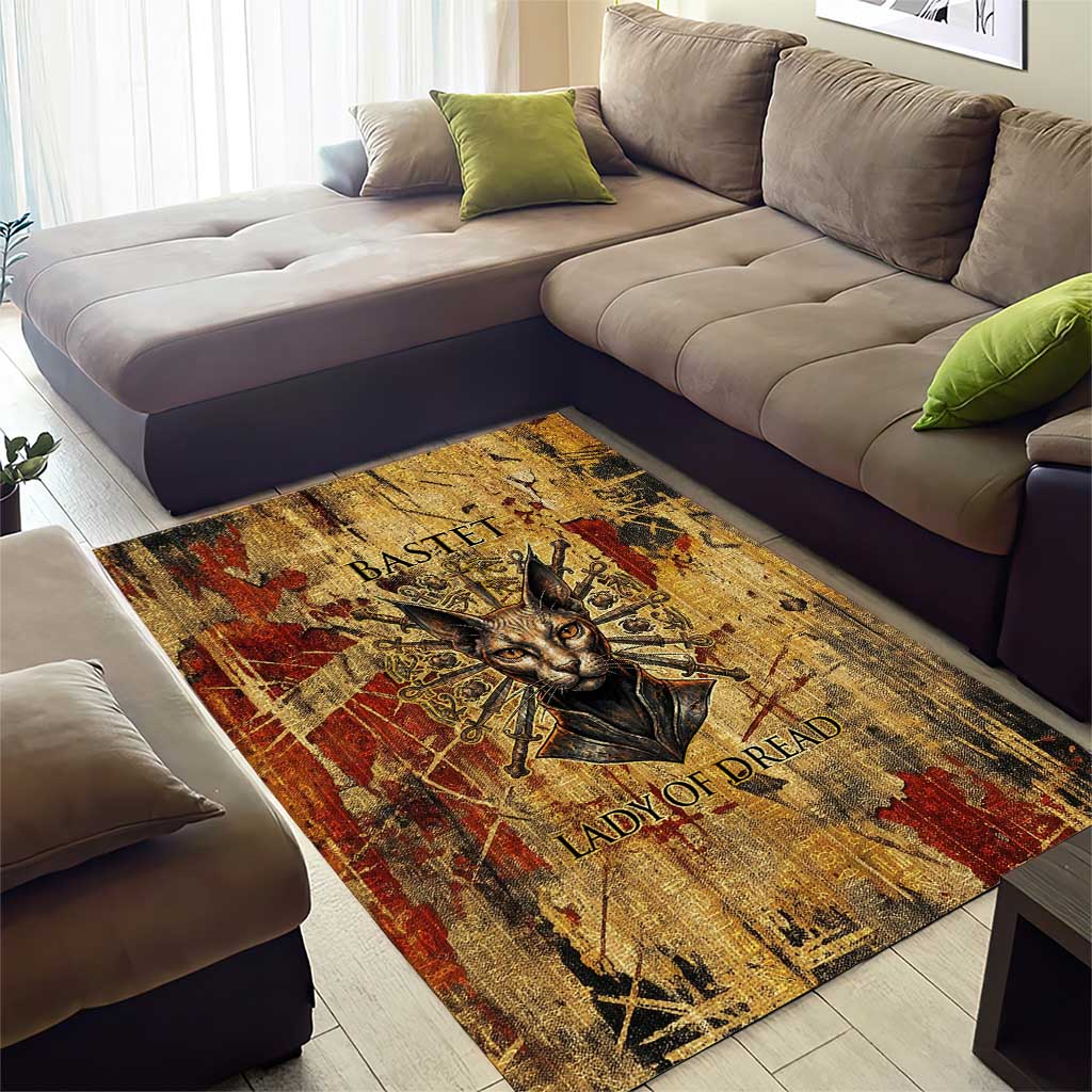 Bastet Egyptian Area Rug Eye of Ra Cat Goddess Lady of Dread Ancient Power