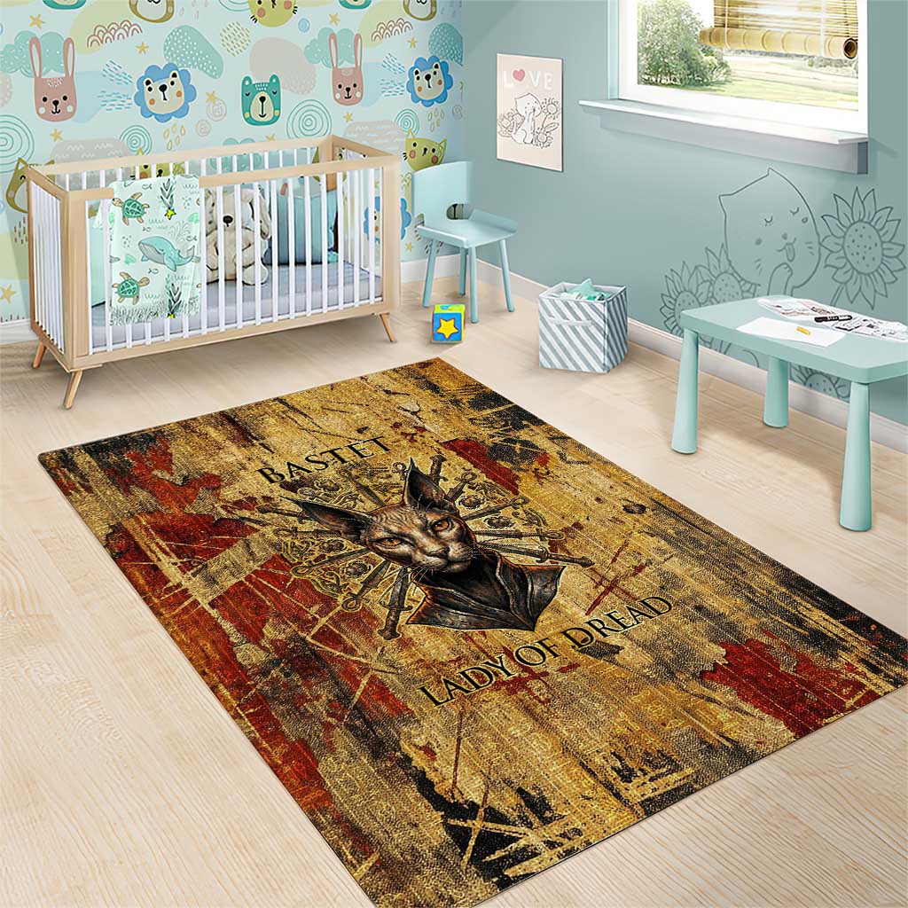 Bastet Egyptian Area Rug Eye of Ra Cat Goddess Lady of Dread Ancient Power