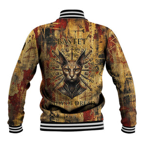 Bastet Egyptian Baseball Jacket Eye of Ra Cat Goddess Lady of Dread Ancient Power