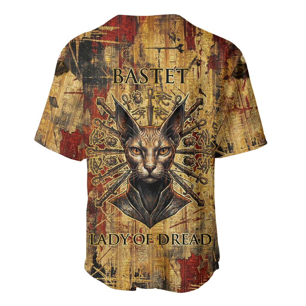Bastet Egyptian Baseball Jersey Eye of Ra Cat Goddess Lady of Dread Ancient Power