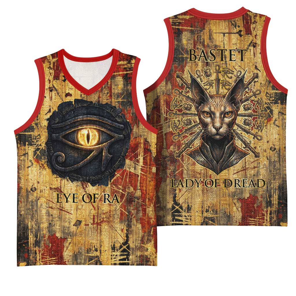 Bastet Egyptian Basketball Jersey Eye of Ra Cat Goddess Lady of Dread Ancient Power