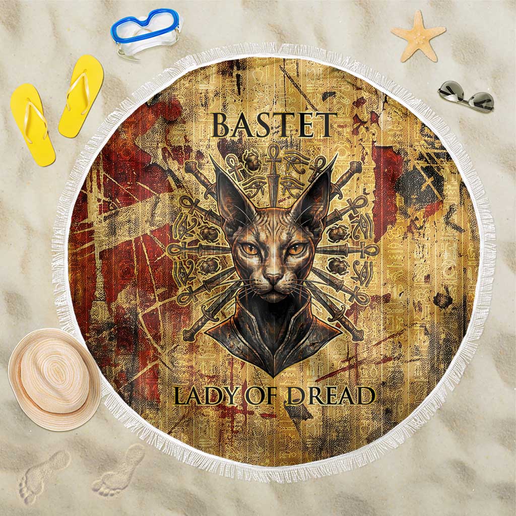 Bastet Egyptian Beach Blanket Eye of Ra Cat Goddess Lady of Dread Ancient Power