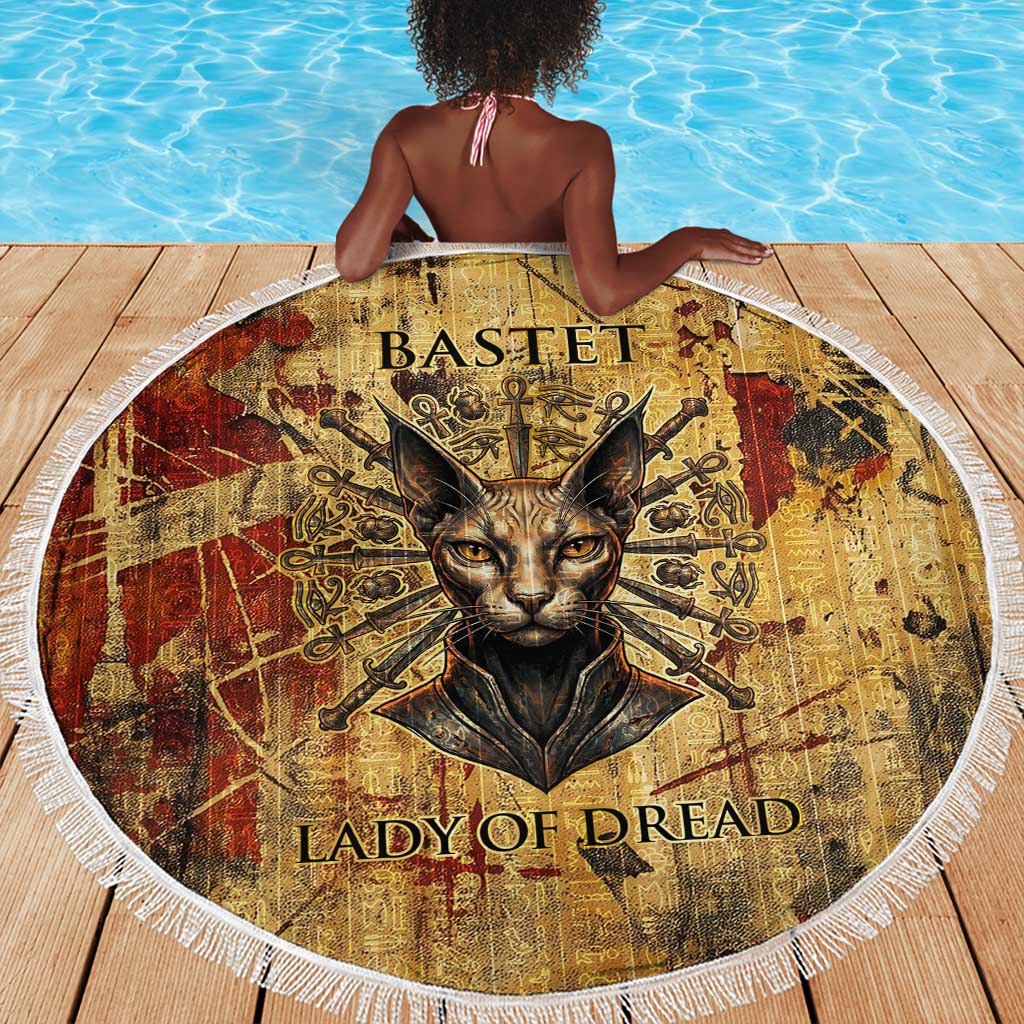 Bastet Egyptian Beach Blanket Eye of Ra Cat Goddess Lady of Dread Ancient Power