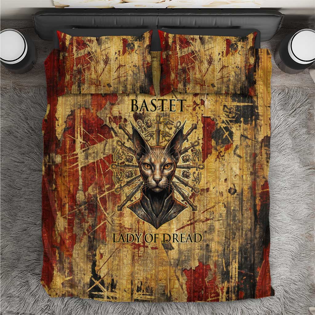 Bastet Egyptian Bedding Set Eye of Ra Cat Goddess Lady of Dread Ancient Power