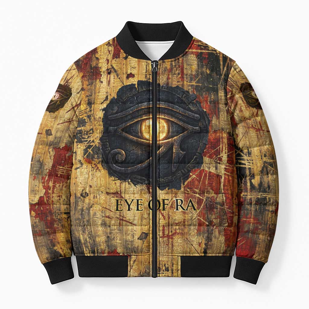 Bastet Egyptian Bomber Puffer Jacket Eye of Ra Cat Goddess Lady of Dread Ancient Power