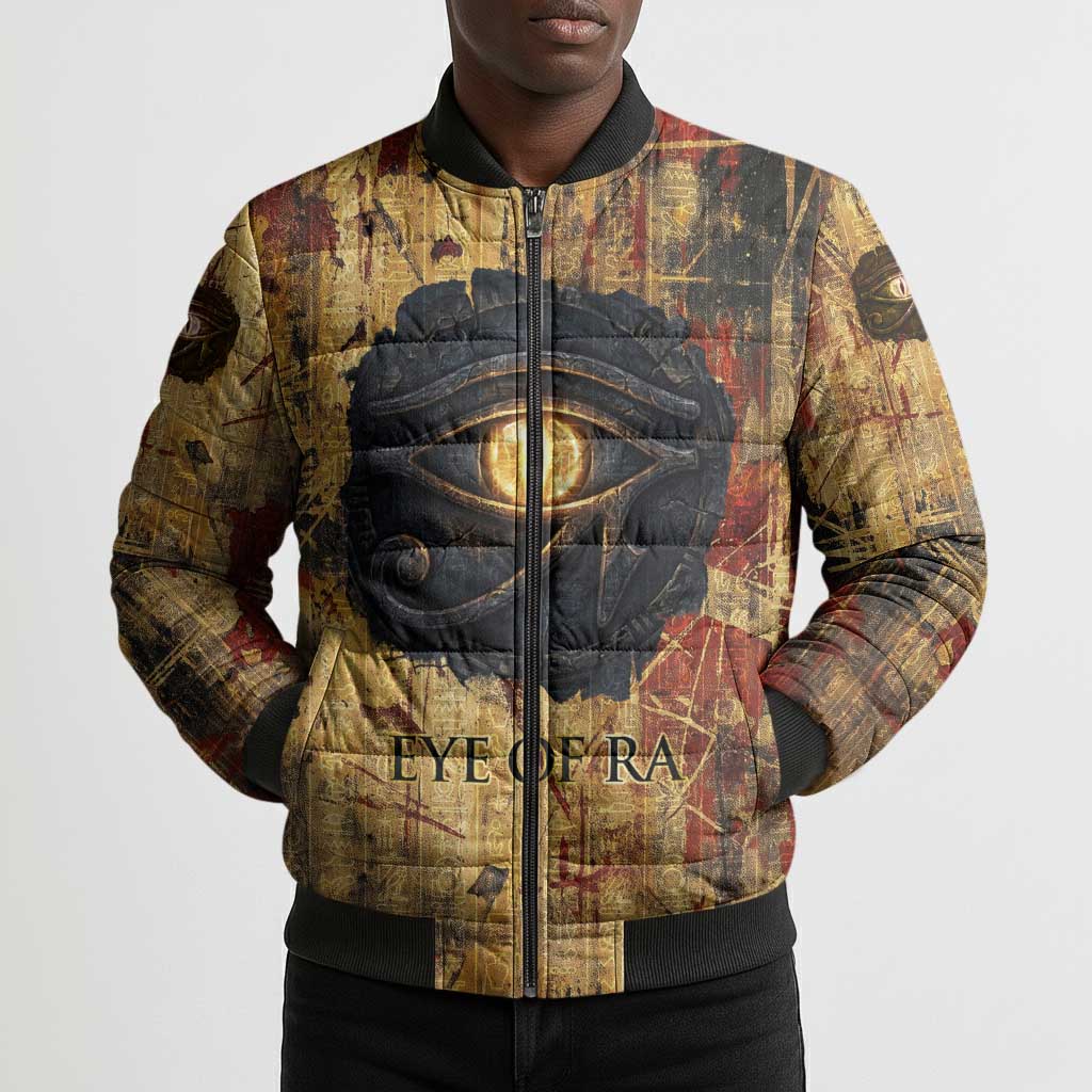Bastet Egyptian Bomber Puffer Jacket Eye of Ra Cat Goddess Lady of Dread Ancient Power