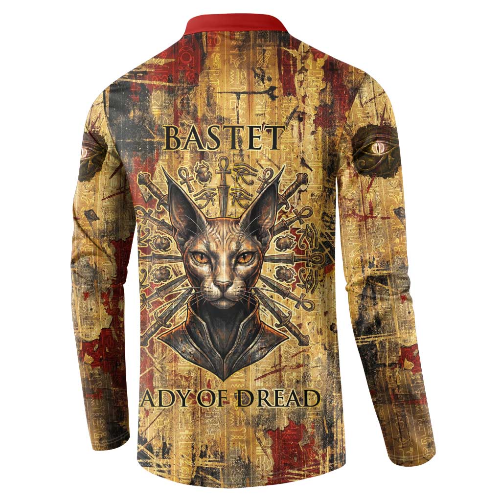 Bastet Egyptian Button Sweatshirt Eye of Ra Cat Goddess Lady of Dread Ancient Power