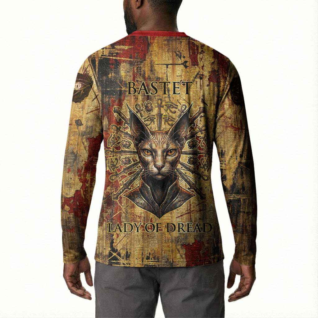 Bastet Egyptian Button Sweatshirt Eye of Ra Cat Goddess Lady of Dread Ancient Power