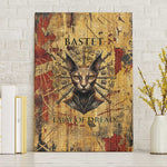 Bastet Egyptian Canvas Wall Art Eye of Ra Cat Goddess Lady of Dread Ancient Power