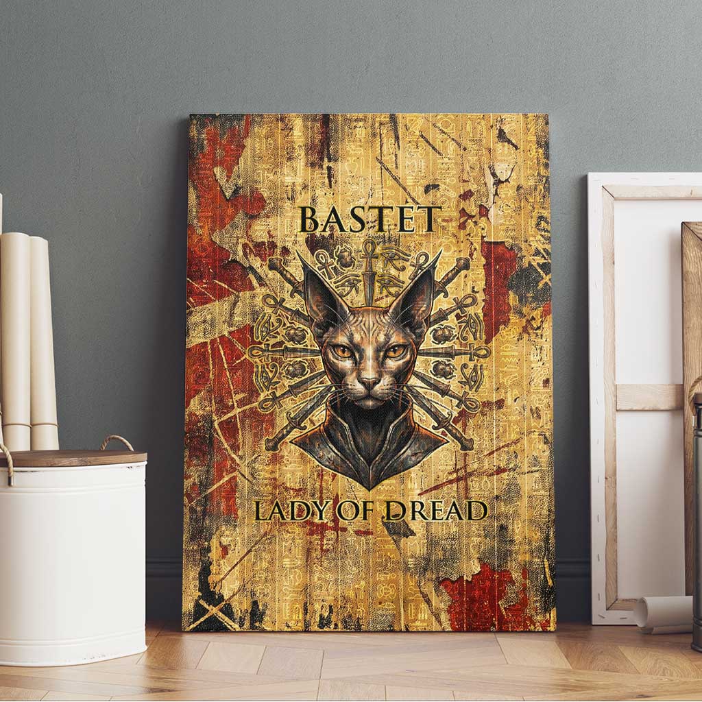 Bastet Egyptian Canvas Wall Art Eye of Ra Cat Goddess Lady of Dread Ancient Power