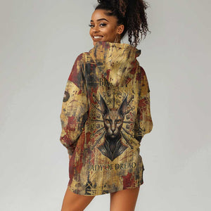 Bastet Egyptian Hoodie Dress Eye of Ra Cat Goddess Lady of Dread Ancient Power