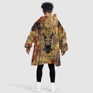Bastet Egyptian Kid Wearable Blanket Hoodie Eye of Ra Cat Goddess Lady of Dread Ancient Power
