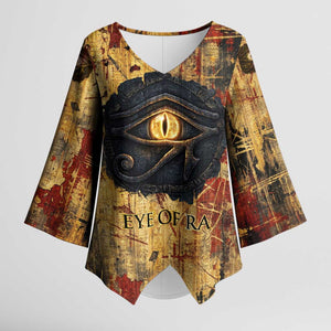 Bastet Egyptian Kimono Sleeve Blouse Eye of Ra Cat Goddess Lady of Dread Ancient Power