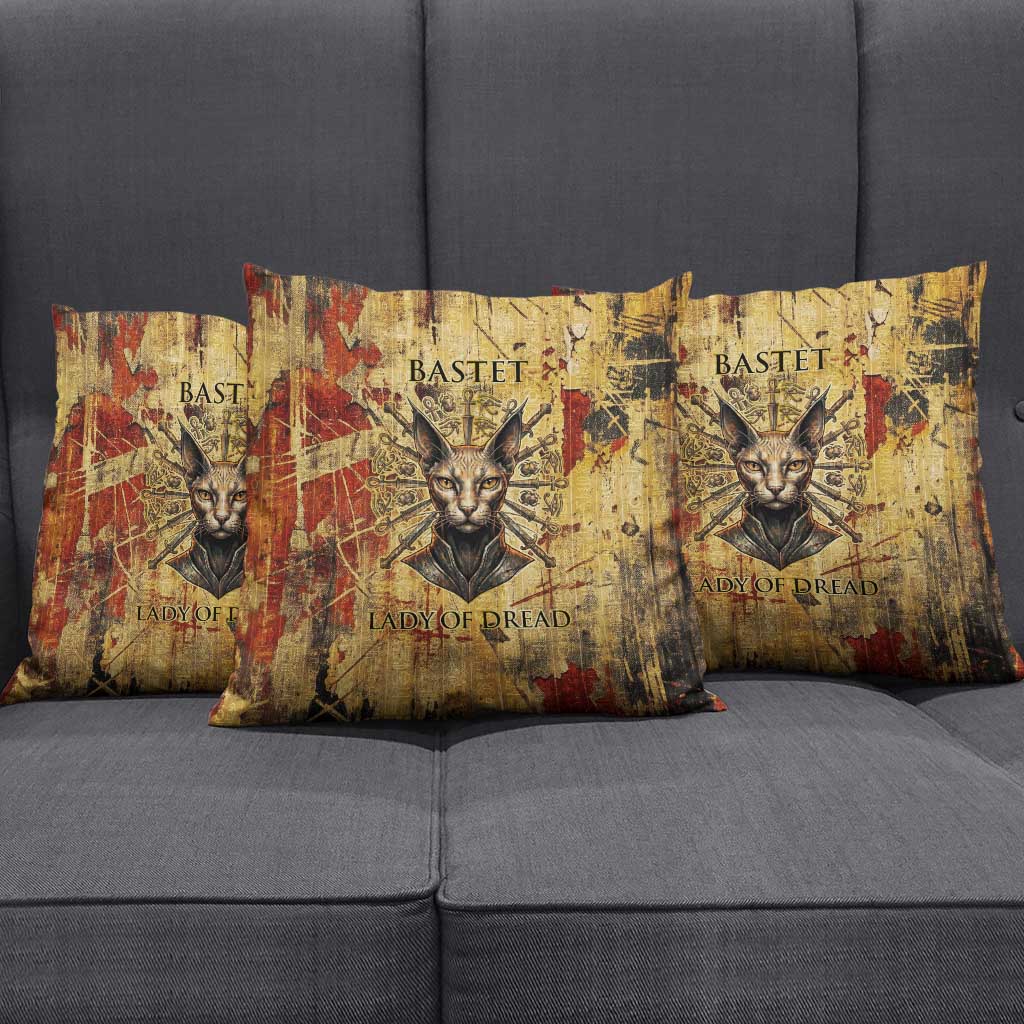 Bastet Egyptian Pillow Cover Eye of Ra Cat Goddess Lady of Dread Ancient Power