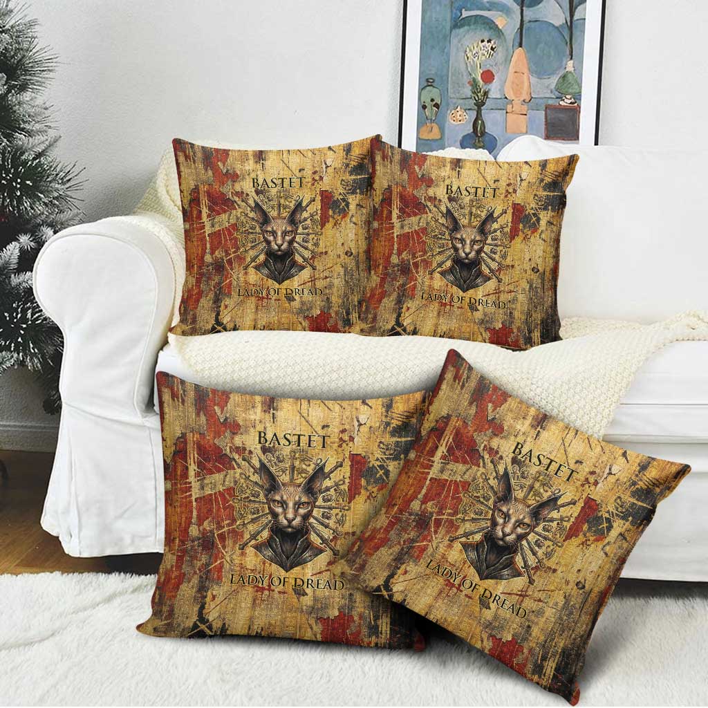 Bastet Egyptian Pillow Cover Eye of Ra Cat Goddess Lady of Dread Ancient Power
