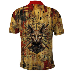 Bastet Egyptian Polo Shirt Eye of Ra Cat Goddess Lady of Dread Ancient Power
