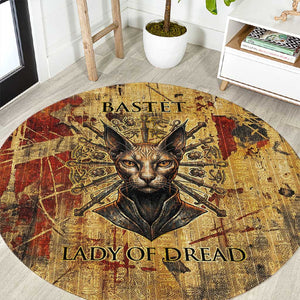 Bastet Egyptian Round Carpet Eye of Ra Cat Goddess Lady of Dread Ancient Power