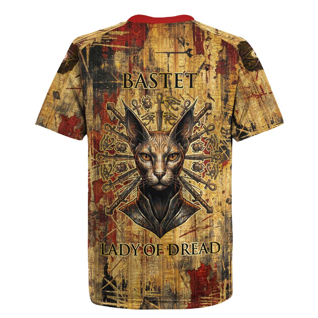 Bastet Egyptian Rugby Jersey Eye of Ra Cat Goddess Lady of Dread Ancient Power