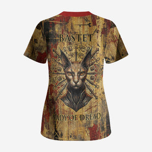 Bastet Egyptian Scrub Top Eye of Ra Cat Goddess Lady of Dread Ancient Power