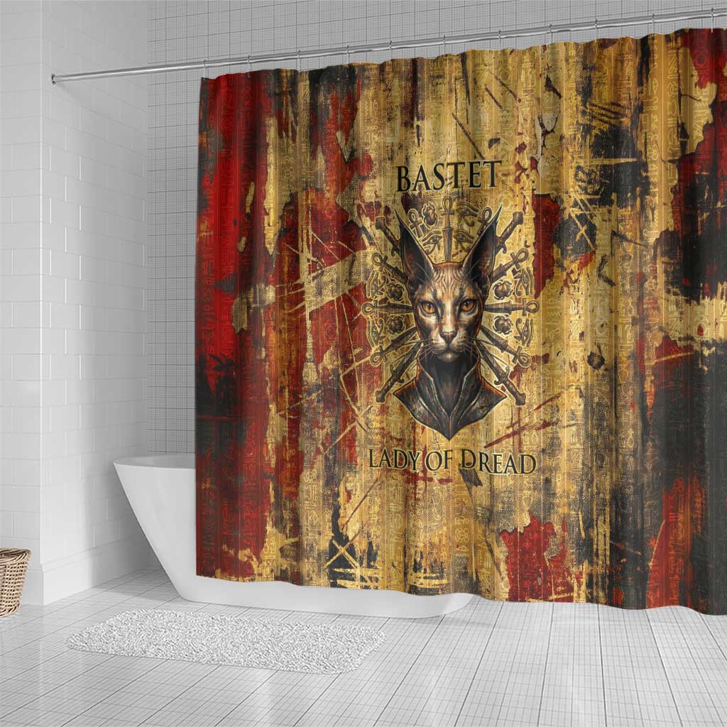 Bastet Egyptian Shower Curtain Eye of Ra Cat Goddess Lady of Dread Ancient Power